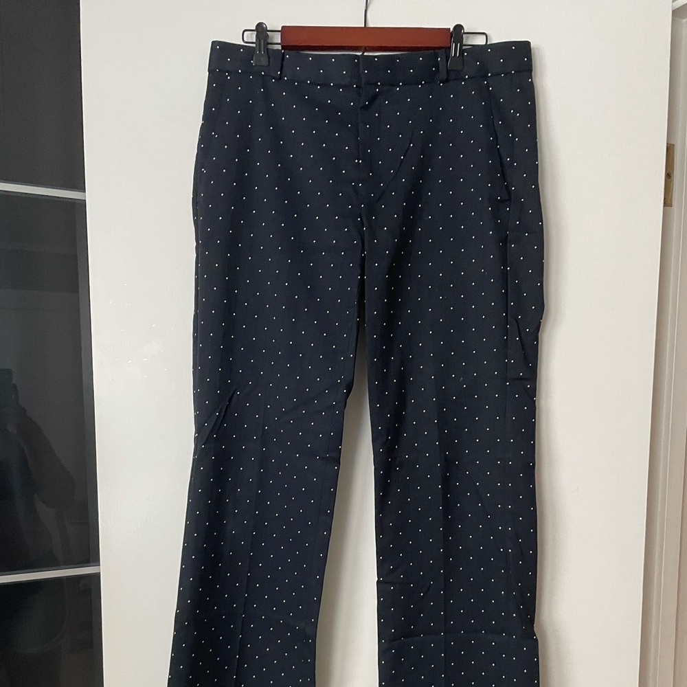 Banana republic sz10 boot cut pant navy polkadot